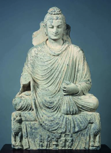 仏陀坐像【彫刻、中央アジア、3‐4世紀】