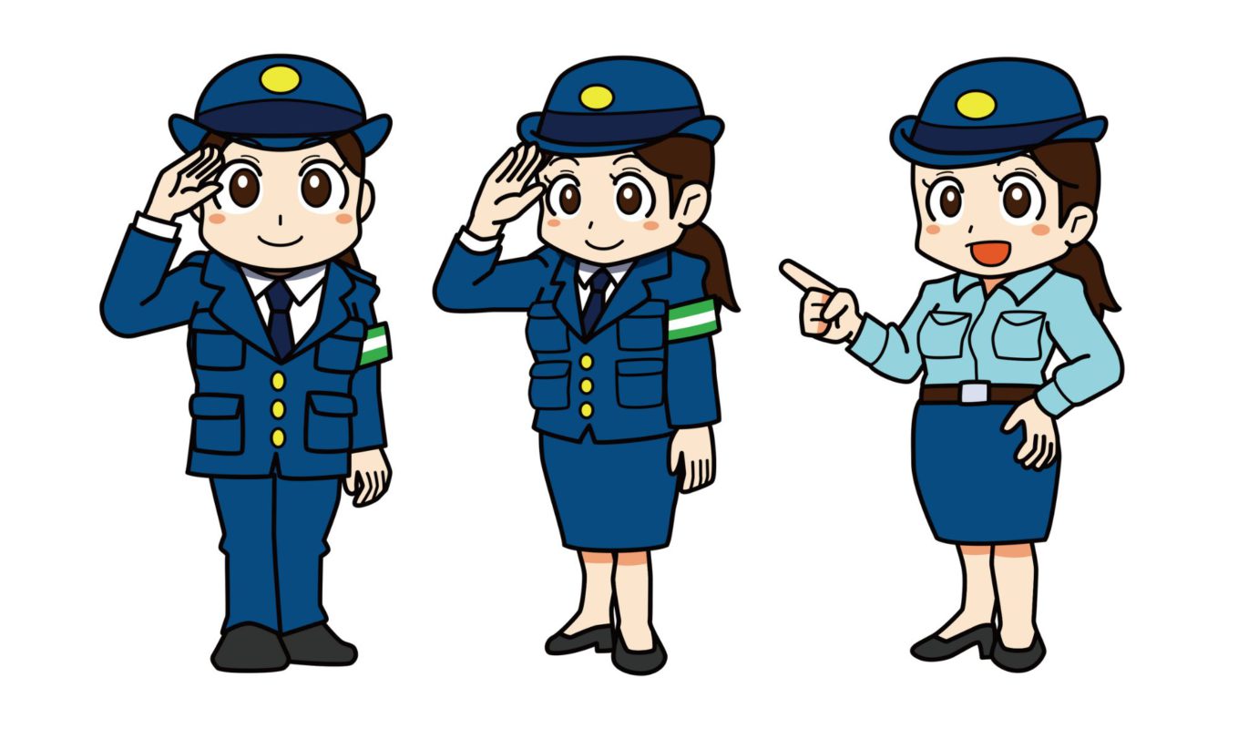 Polisi wanita Jepang | Illustration by: 笠原ひろひと (IllustAC)