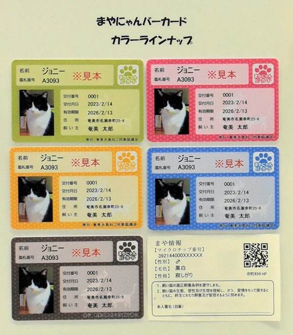 日本の猫の特別身分証明書！